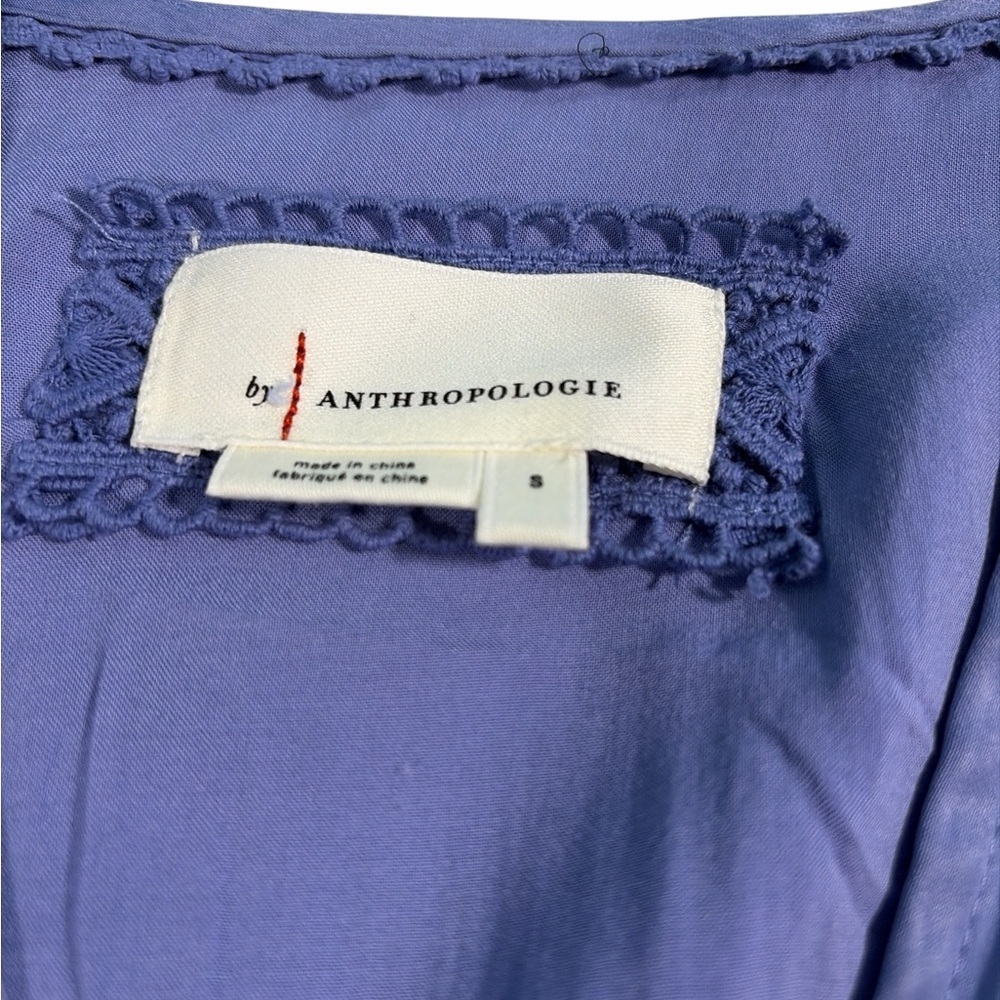 Anthropologie Women Purple Tiered Ruffle Mini Dress Boho Sz S - Picture 3 of 12